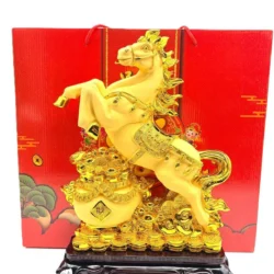 Golden Wealth Horse Statue