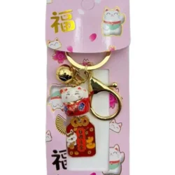 Lucky Cat Red Keychain