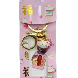 Lucky Cat Keychain Purple
