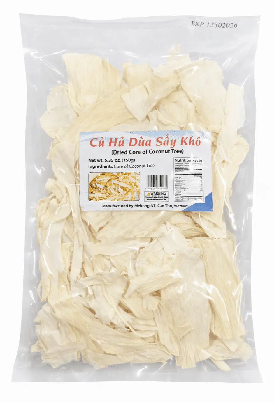 39 Củ Hủ Dừa Sấy Khô – Dried Core of Coconut Tree (3.5oz / 100g) - Image 1