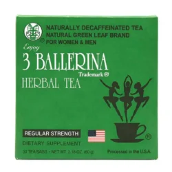 3 Ballerina Herbal Tea Regular Strength (30 Tea Bags / 60g)