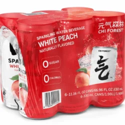 Pack of 6 Sparkling Water White Peach Flavor Can