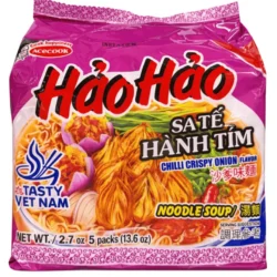 BEST BEFORE 15 Nov, 2026 | Hao Hao Instant Noodles Purple Onion Satay 5 Packs x 2.6 oz