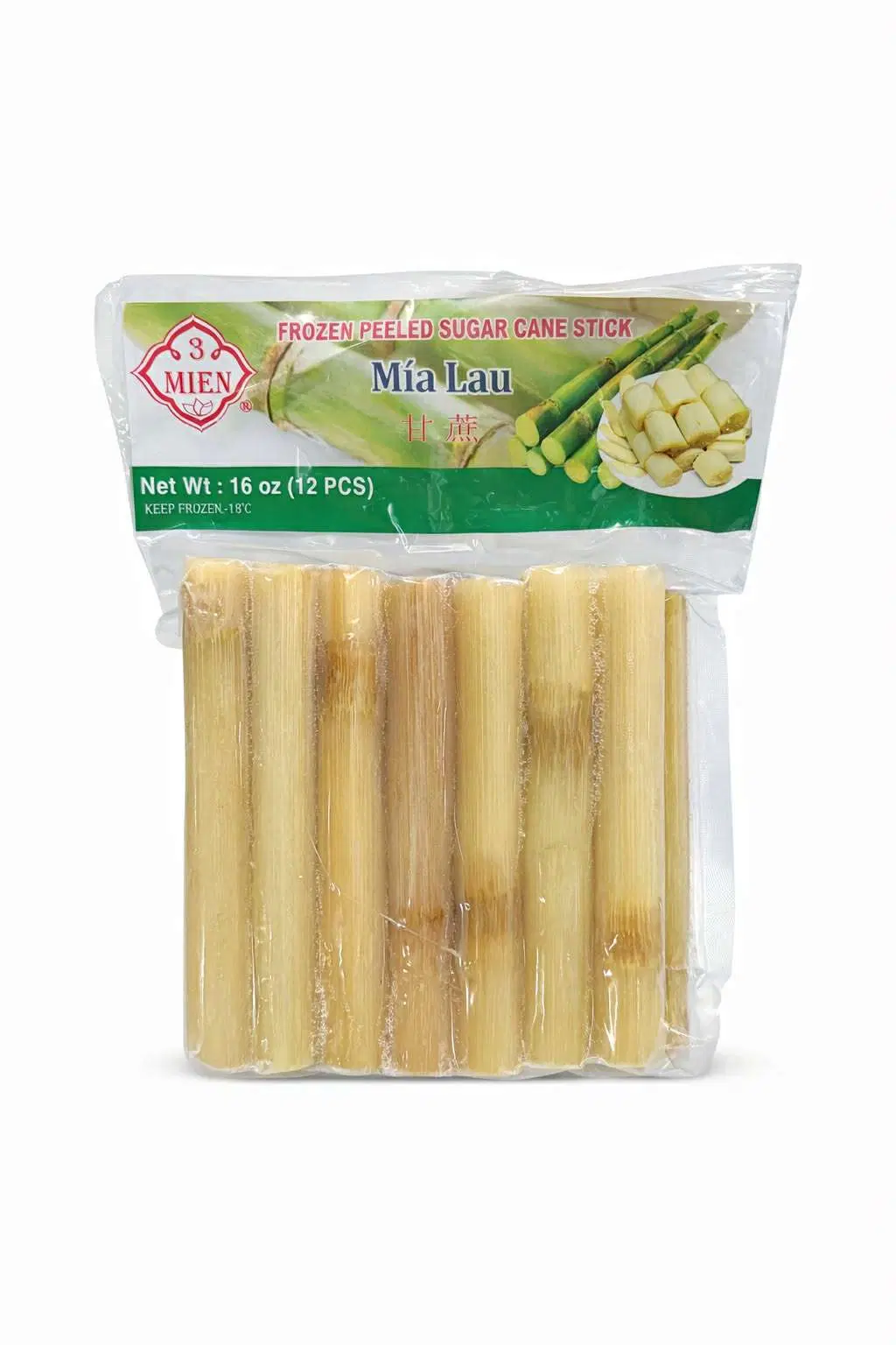 7 Frozen Peeled Sugar Cane Stick (16oz / 12 pcs) - Image 1
