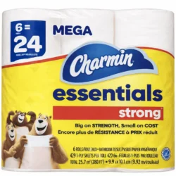 Toilet Paper 6 Mega Rolls Charmin Essentials Strong