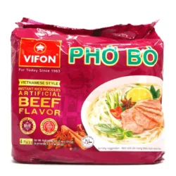 Vifon Instant Rice Noodle Beef Flavour - Pack of 4 60g