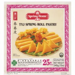 Premium Spring Roll Wrappers 25 Sheets (340g) - Spring Home TYJ Spring Roll Pastry