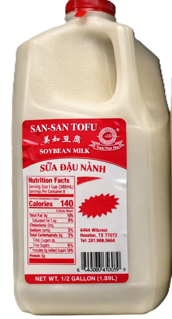 85 Soybean Milk San-San Tofu No Sugar Added (1/2 Gallon) - Image 1