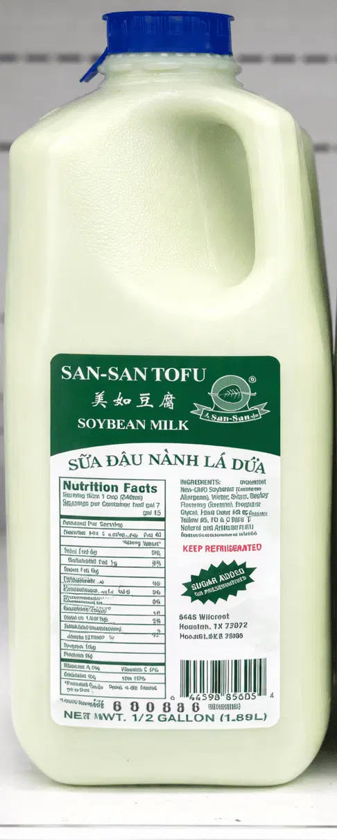 87 Soybean Milk Pandan San-San Tofu (1/2 Gallon) - Image 1